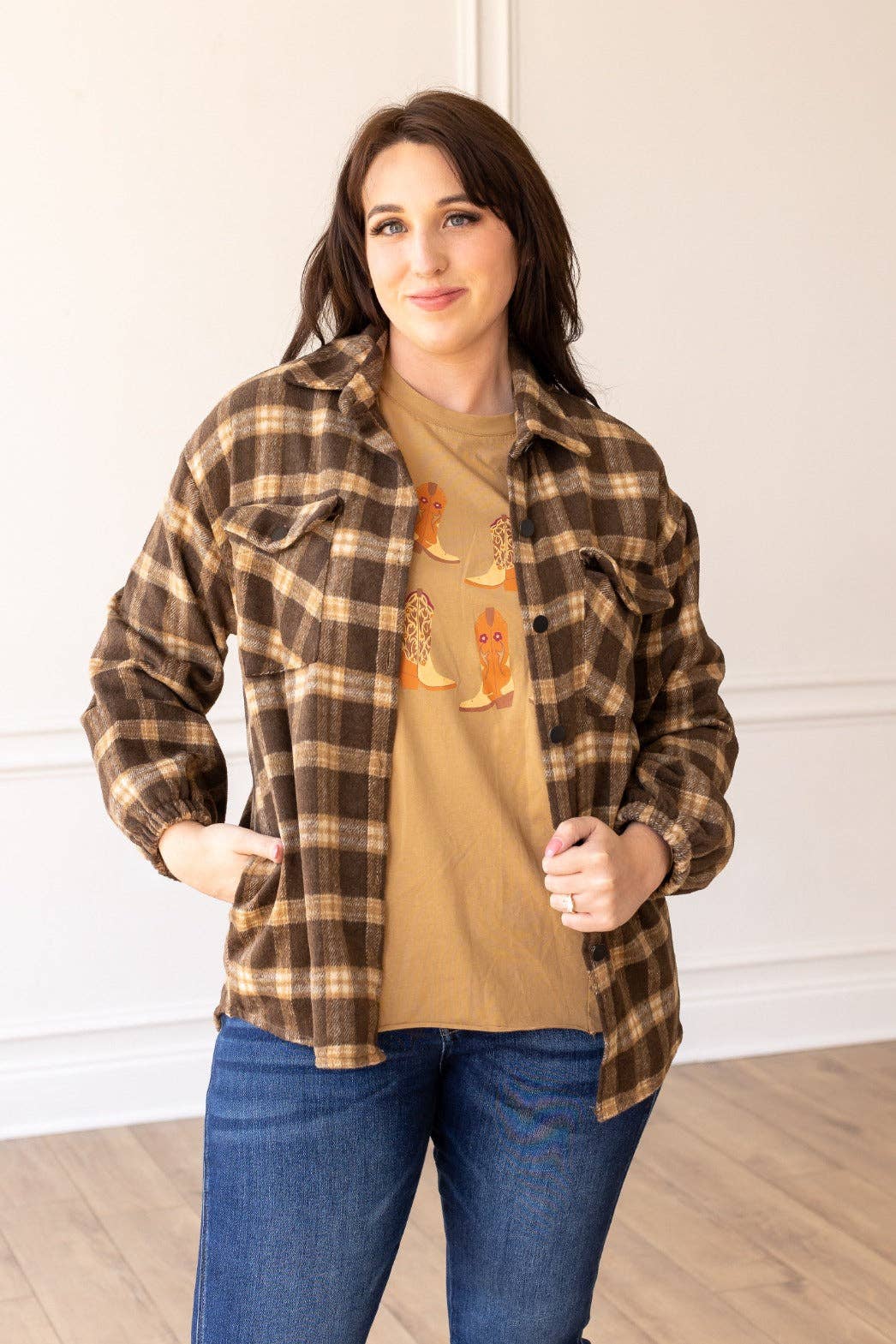 Morning Coffee Oversized Plaid Flannel Shacket