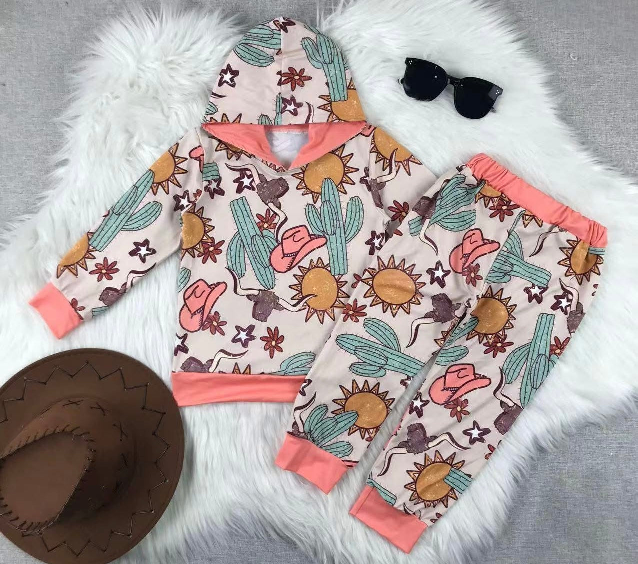 Cactus Cowgirl Hoodie Set