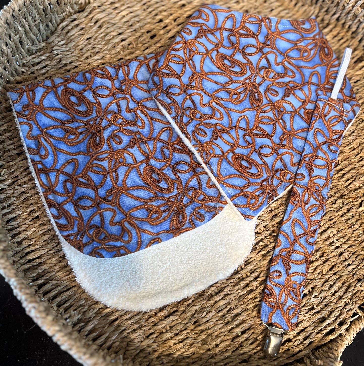 Western Cowboy Ropes Baby Boy Bib Set