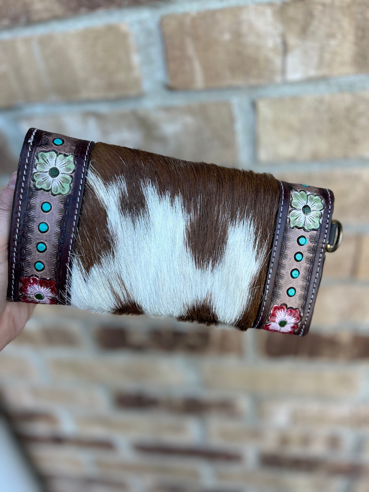 Hand Tooled Cowhide Wristlet Wallet