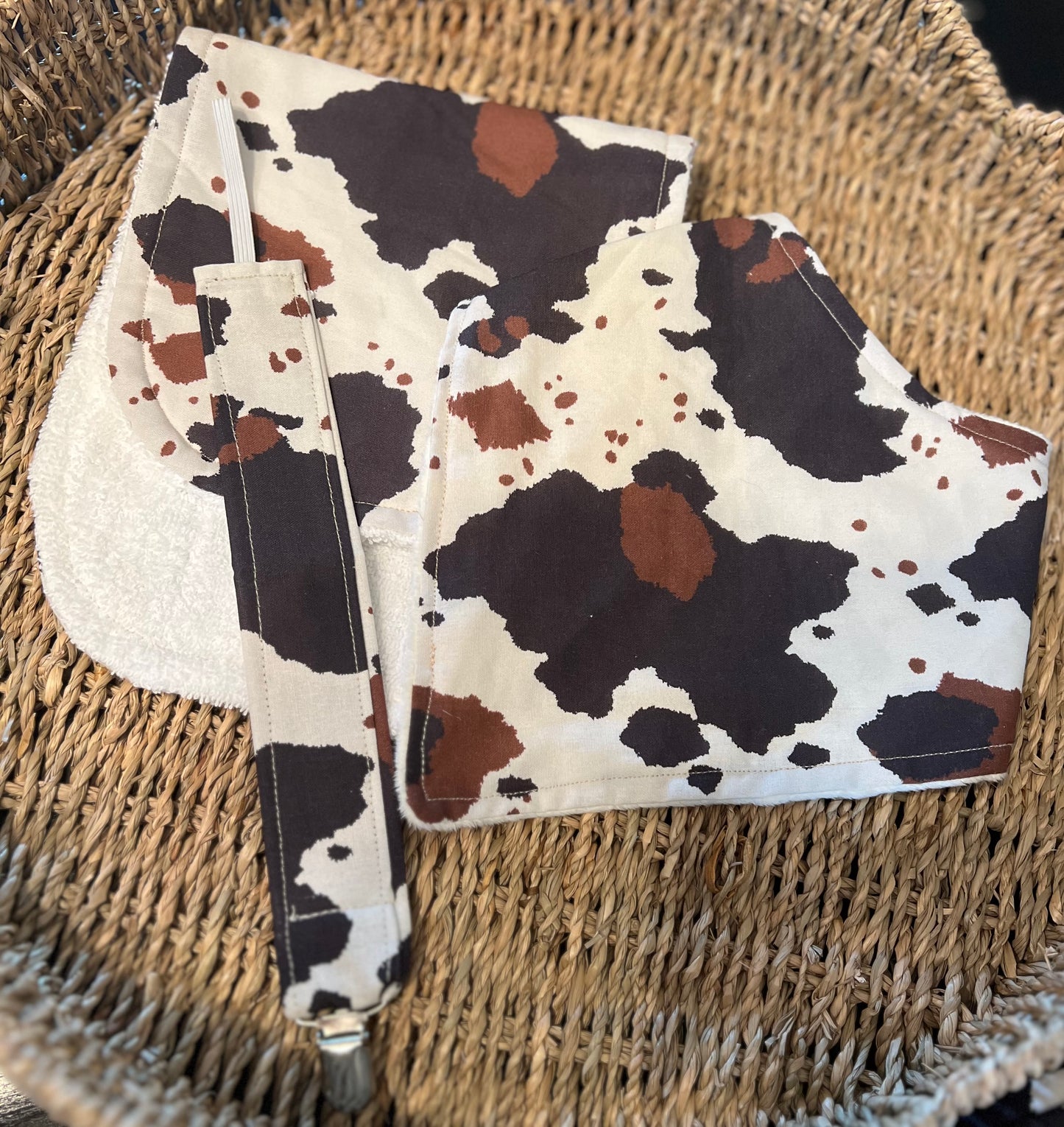 Western Cowhide Print Baby Bib Set