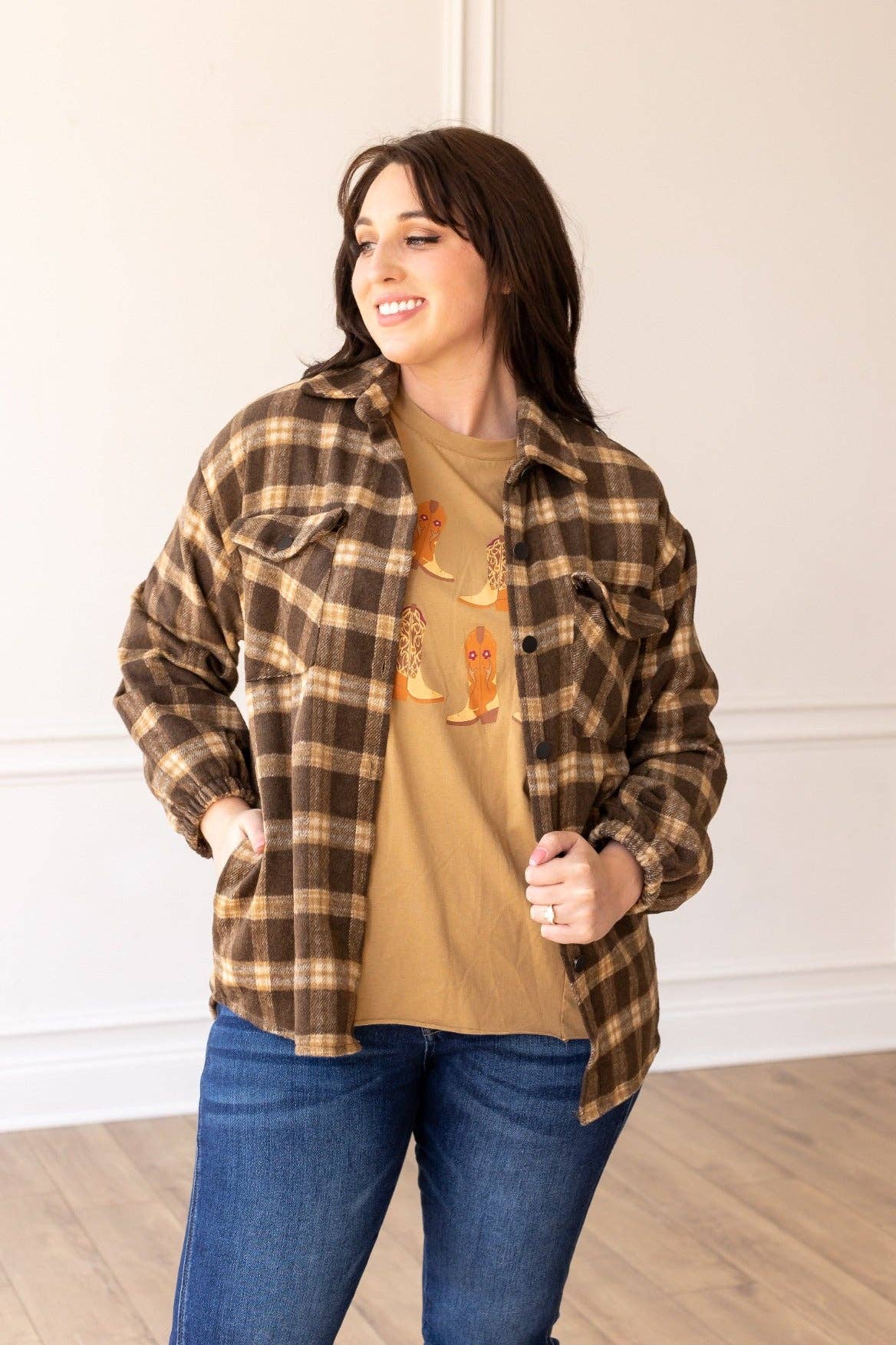 Morning Coffee Oversized Plaid Flannel Shacket
