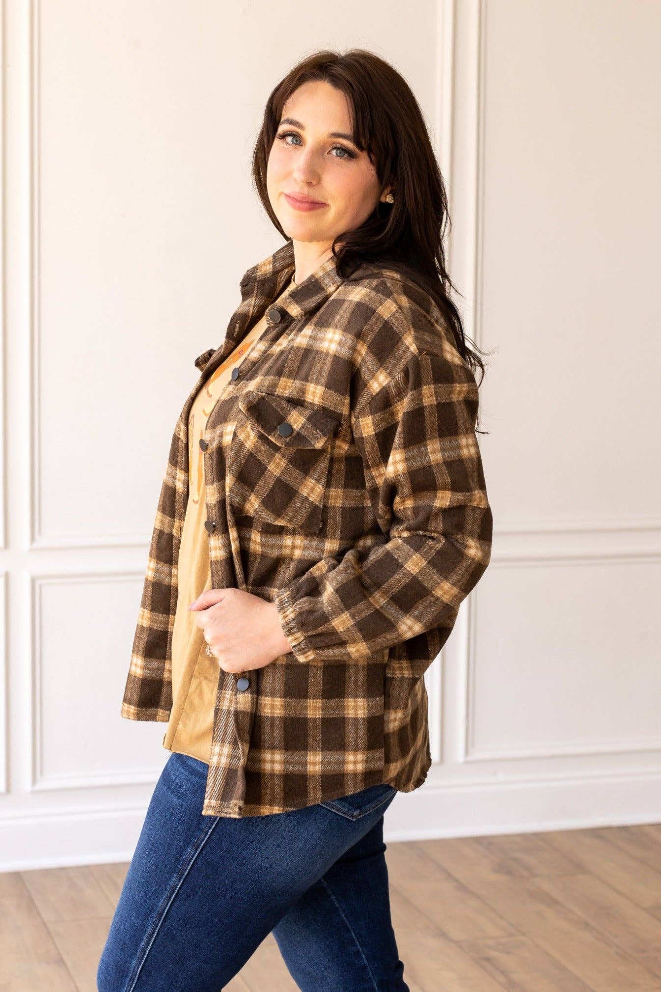 Morning Coffee Oversized Plaid Flannel Shacket