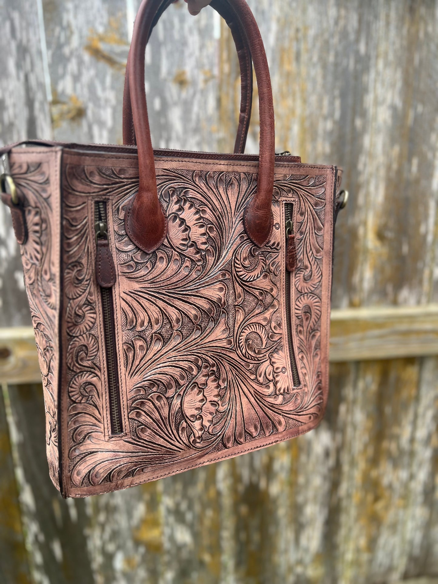 Classic Hand Tooled Ladies Handbag