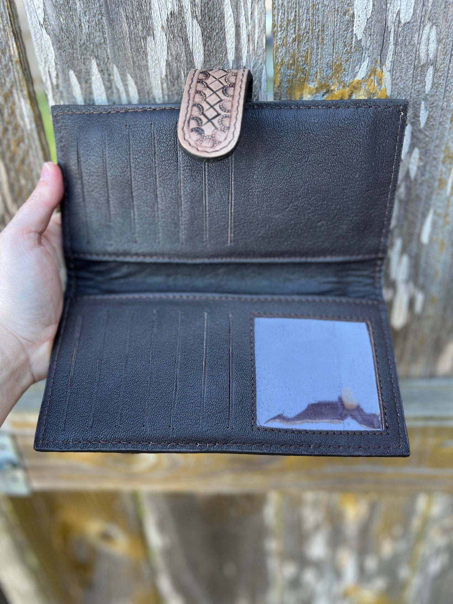 Turquoise Tooled Leather Wallet