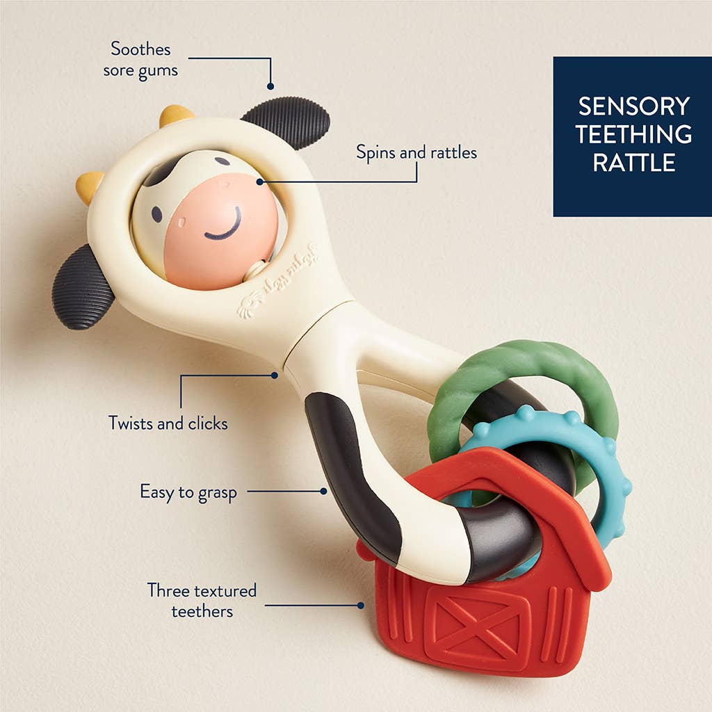 Cow Teether, Rattle & Spinner | Itzy Ritzy