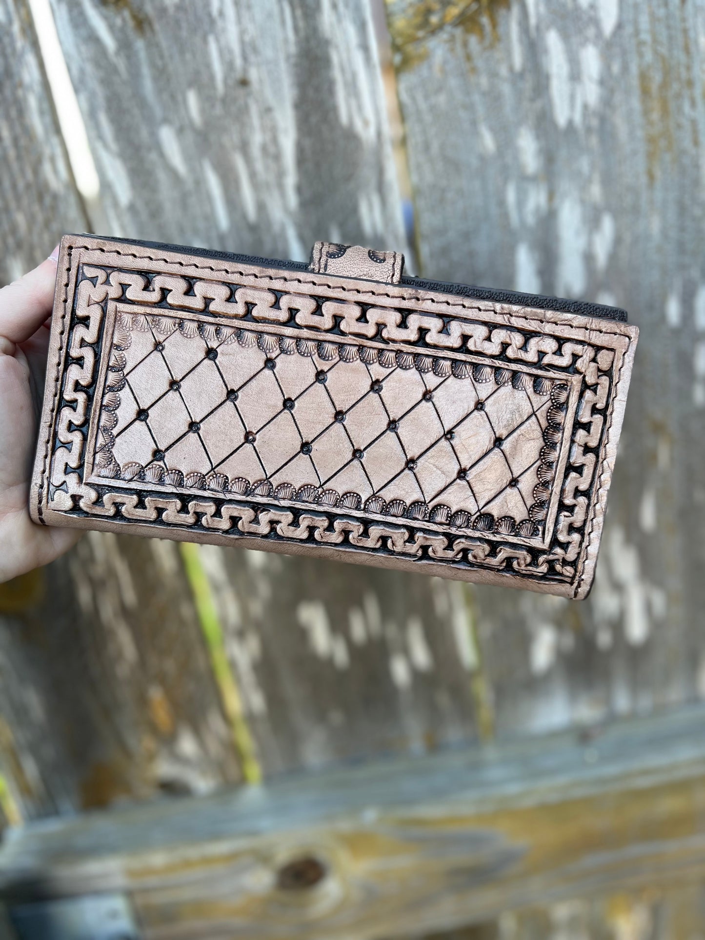 Turquoise Tooled Leather Wallet