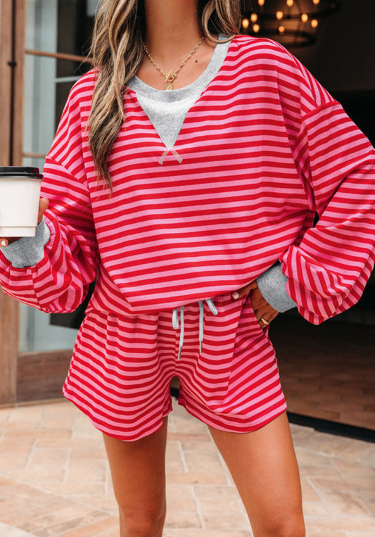 Ribbed + Striped Lounge Set