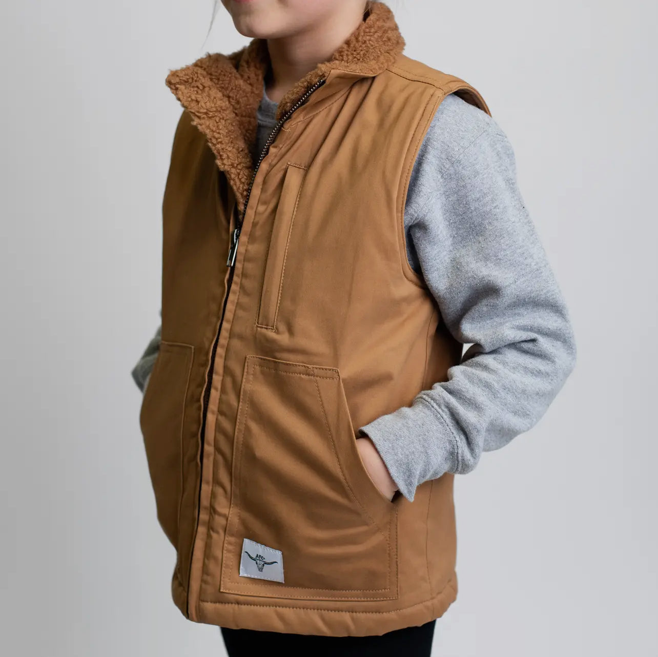 Brown Sherpa Work Vest