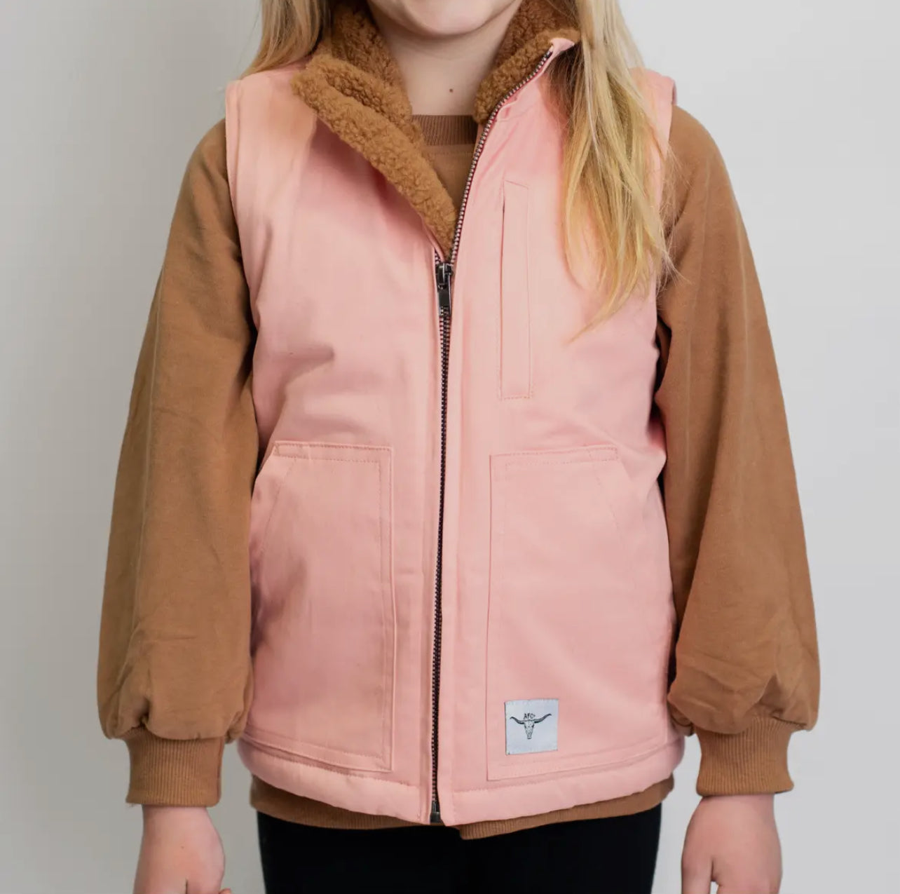 Pink Sherpa Work Vest