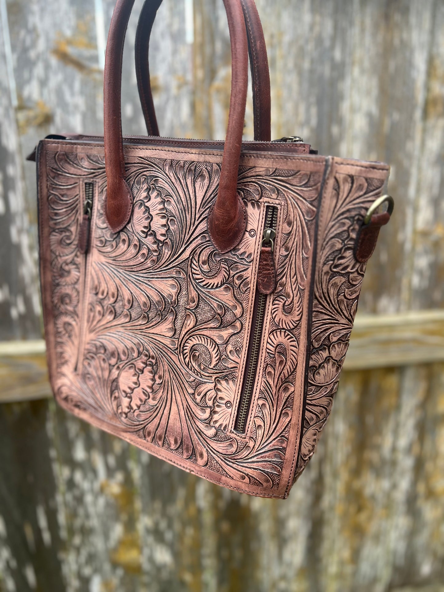 Classic Hand Tooled Ladies Handbag