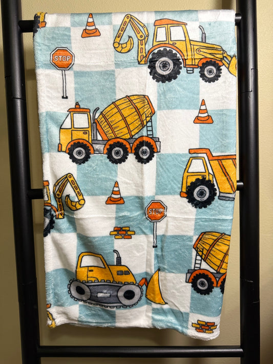 Checkered Construction Throw Blanket