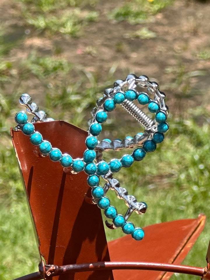 Mini Metal Faux Navajo Claw Clip