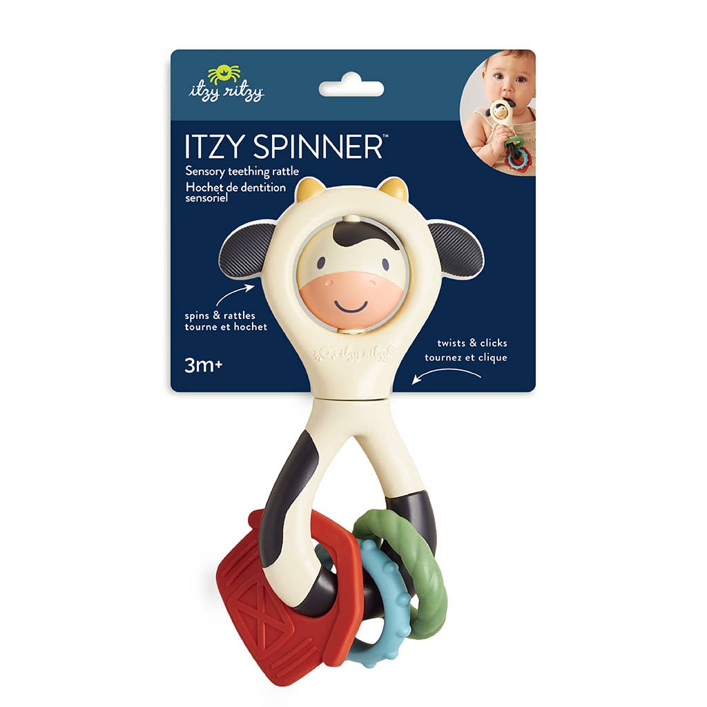 Cow Teether, Rattle & Spinner | Itzy Ritzy