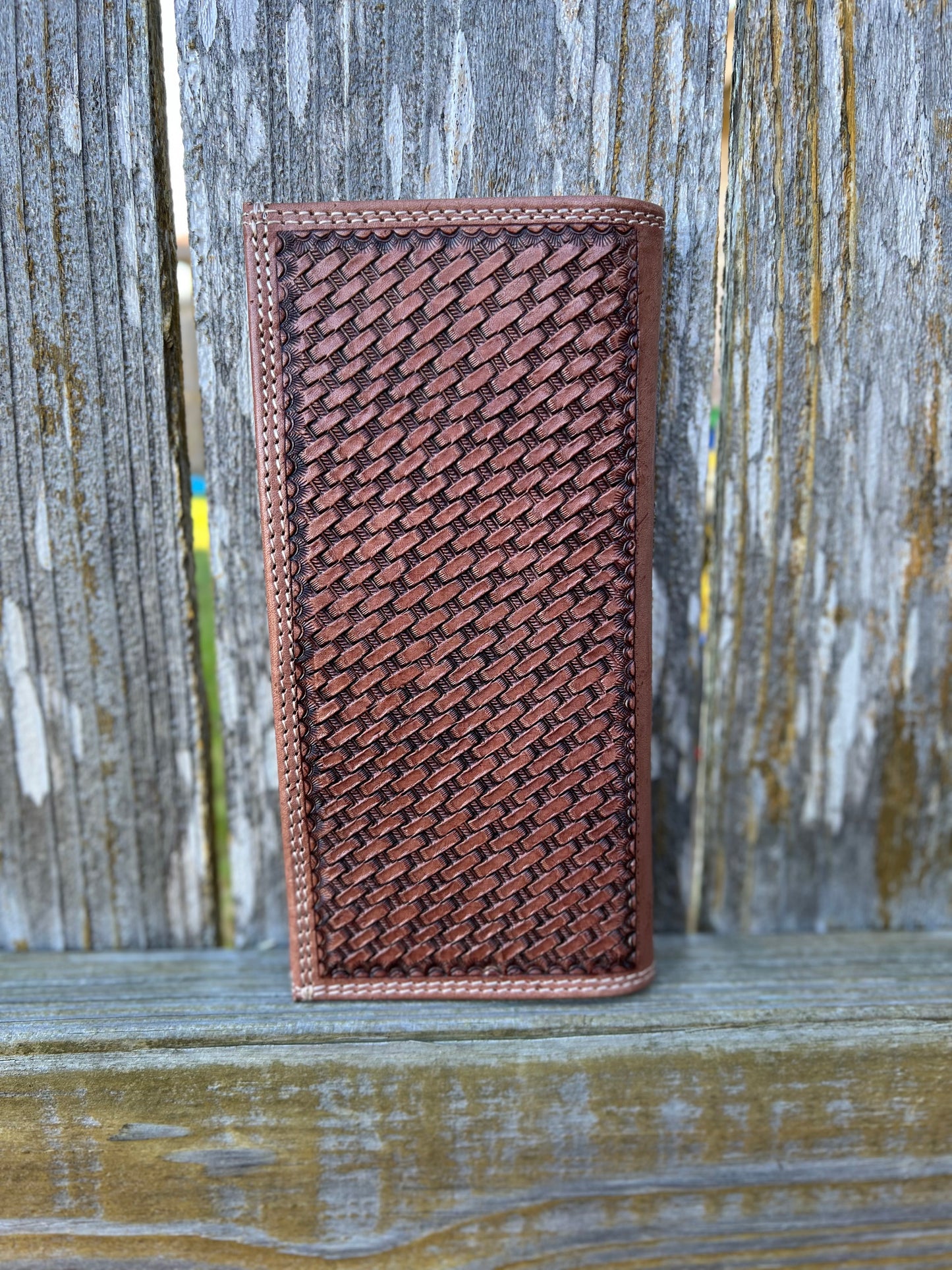 Men’s Tooled Leather Long Wallet