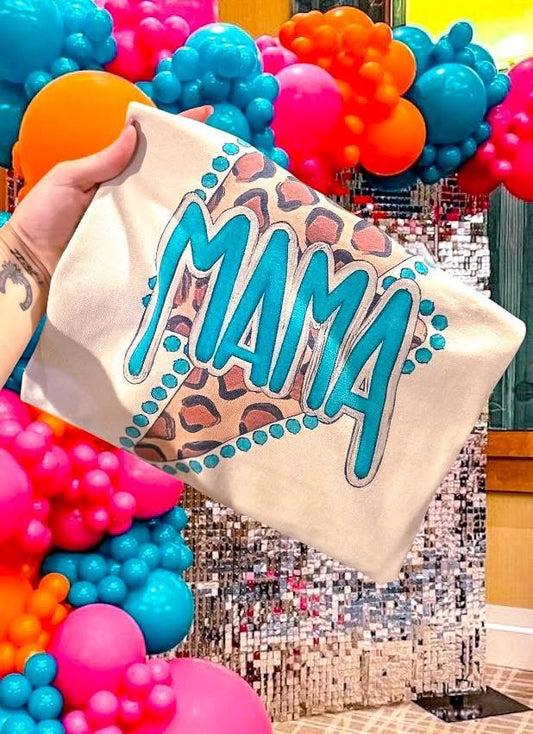 Lightning Leopard Mama Tee - Tan