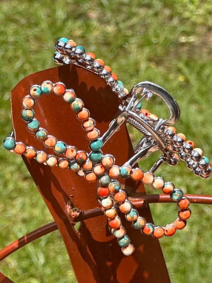Metal Faux Navajo Bow Claw Clip