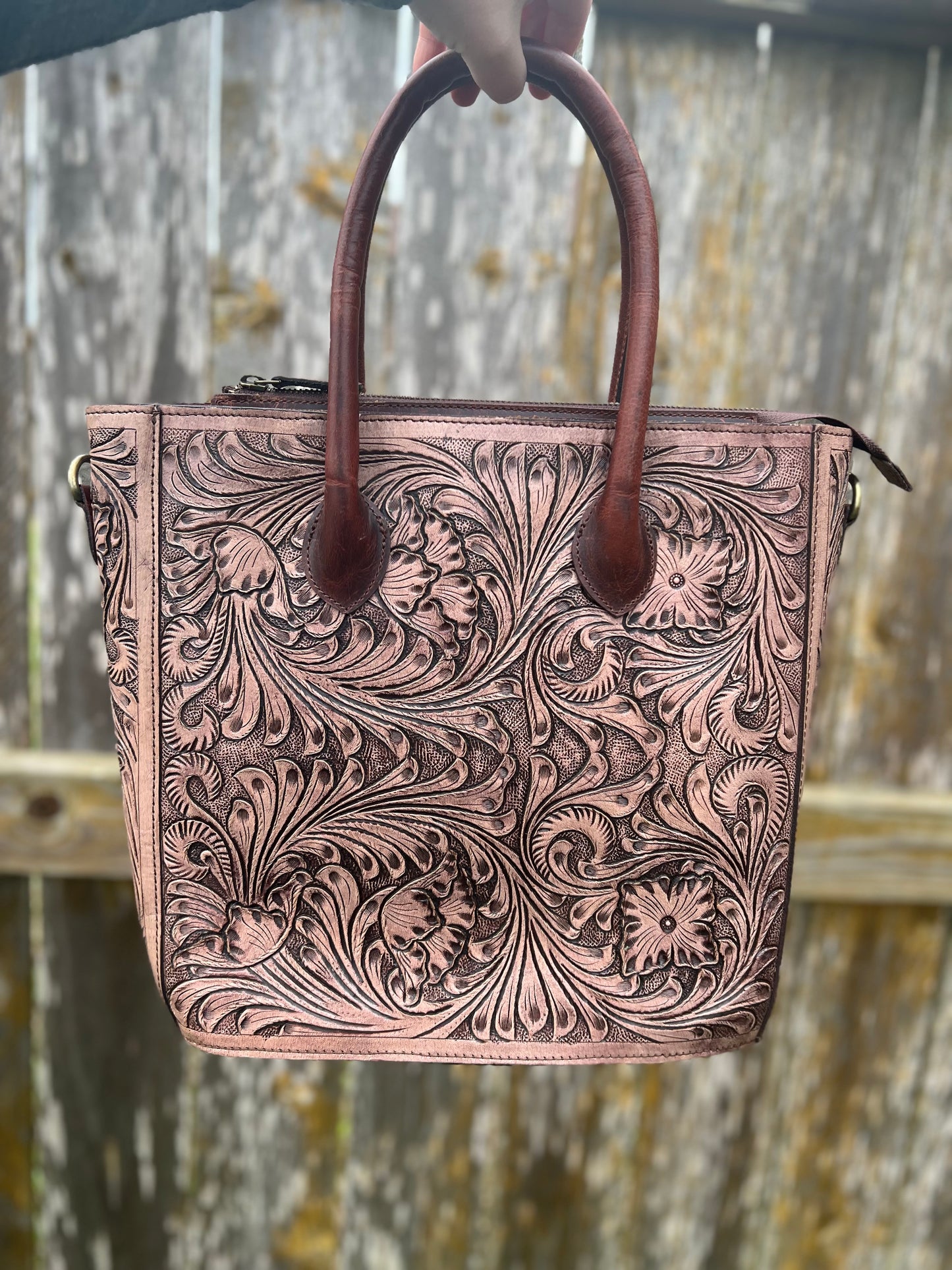 Classic Hand Tooled Ladies Handbag