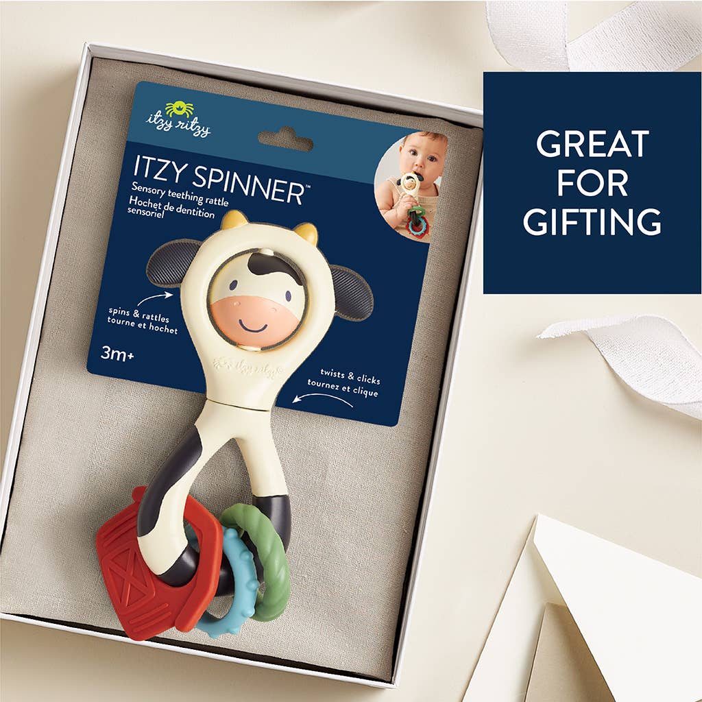 Cow Teether, Rattle & Spinner | Itzy Ritzy
