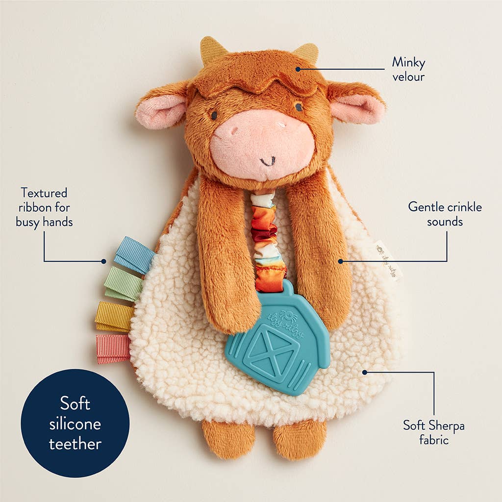 Highland Cow Itzy Friends Lovey™ Plush Lovey & Teether | Itzy Ritzy