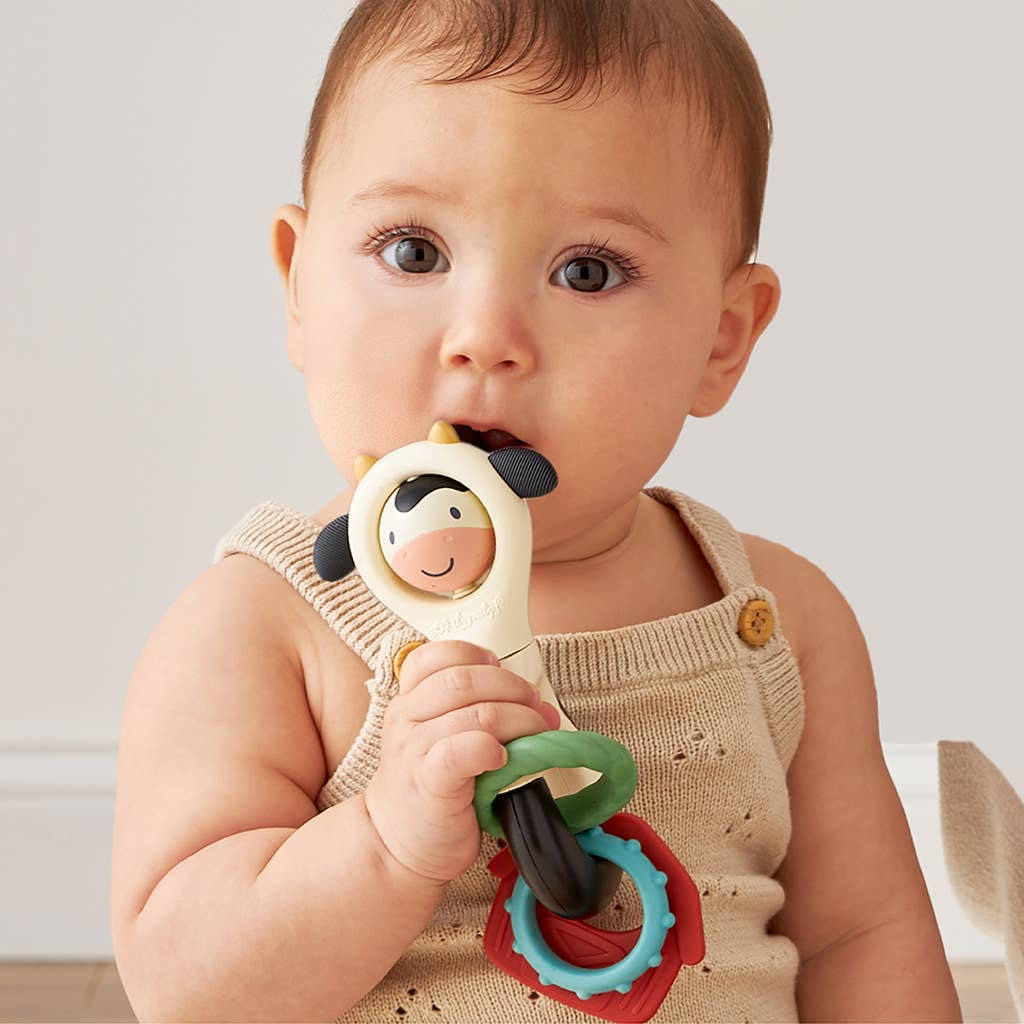 Cow Teether, Rattle & Spinner | Itzy Ritzy